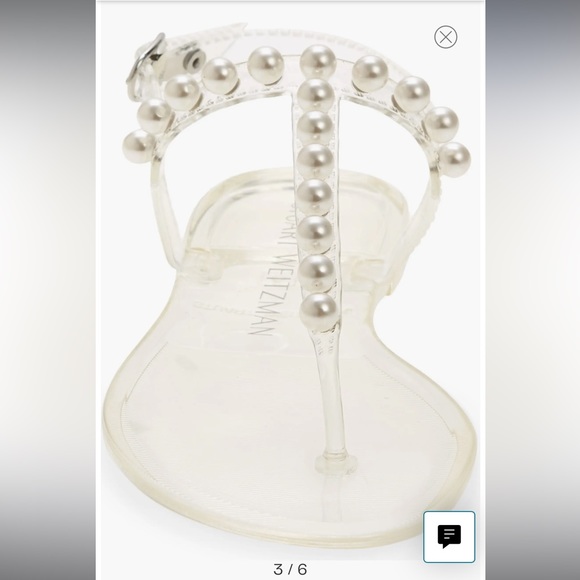 Stuart Weitzman Pearl Embellished Clear Jelly Sandals - Picture 2 of 11